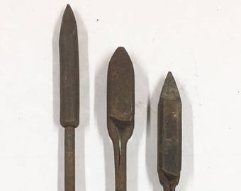 Vintage Tools, 3 Antique Solder Irons, Old Tools, Industrial Decorating, Vintage Solder Irons, Shabby Chic, Hand Made Tools