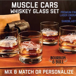Vaso de whisky con diseño de Muscle Car, regalo personalizado