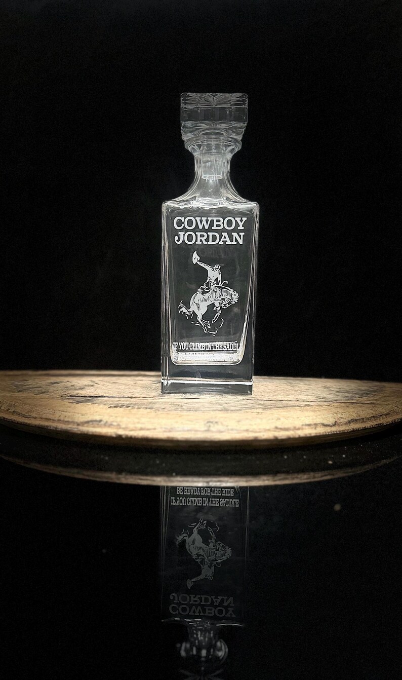 Personalized Rodeo Whiskey Decanter Set, Engraved Cowboy Gift - Etsy