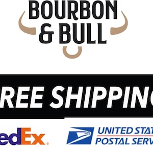 Puede incluir: Env&iacute;o gratuito en pedidos de Bourbon & Bull, una empresa que env&iacute;a con FedEx y el Servicio Postal de los Estados Unidos.