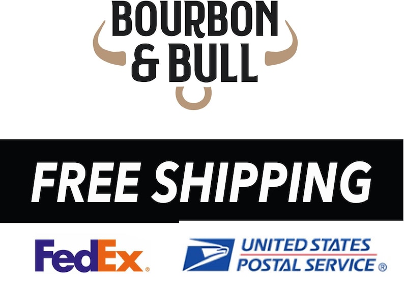 Puede incluir: Env&iacute;o gratuito en pedidos de Bourbon & Bull, una empresa que env&iacute;a con FedEx y el Servicio Postal de los Estados Unidos.