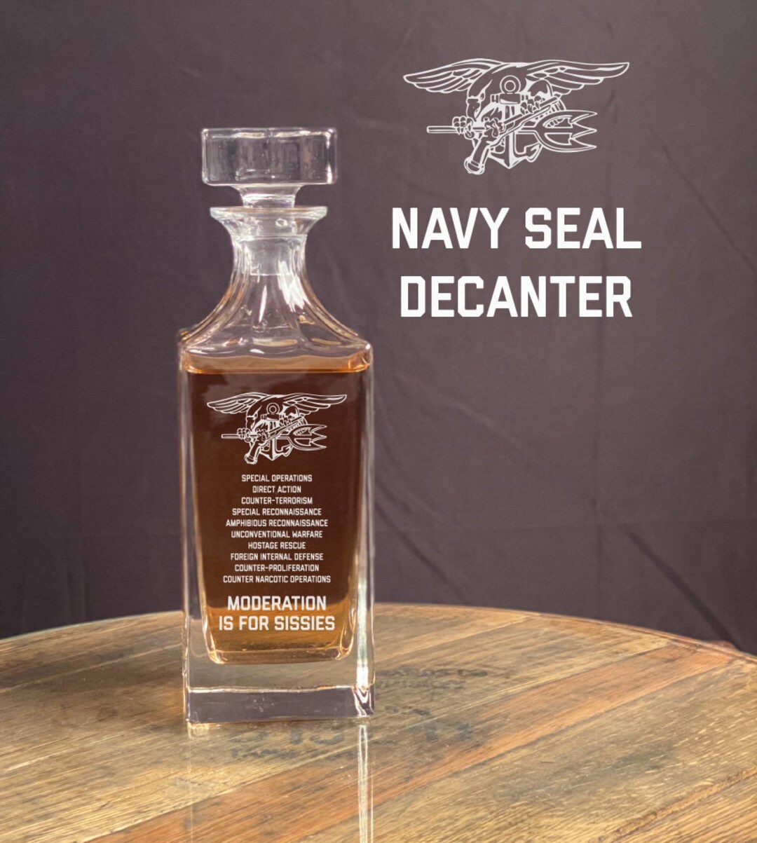 US Navy Seal Whiskey Decanter, Gift for Navy Seal, Naval Surface ...