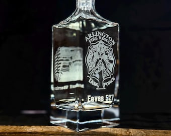 Decantador de whisky personalizado para bomberos - Regalo grabado para bomberos