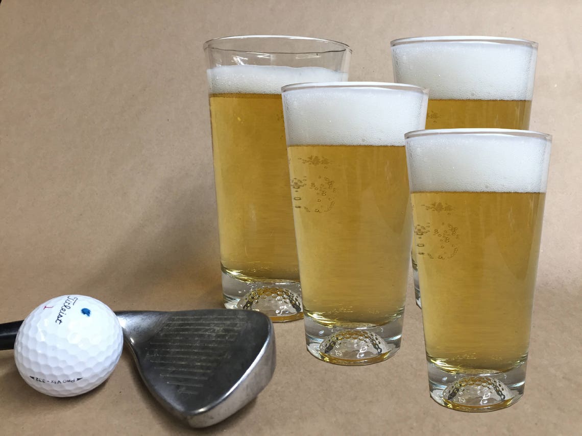 Set of 4 Golf Beer Glasses Golfer Gift Gift for Golfer Golf Etsy