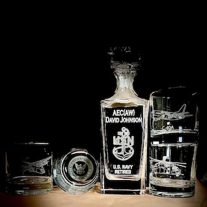 Navy Chief Whiskey Decanter Set - Personalized Chief Promotion Gift ...