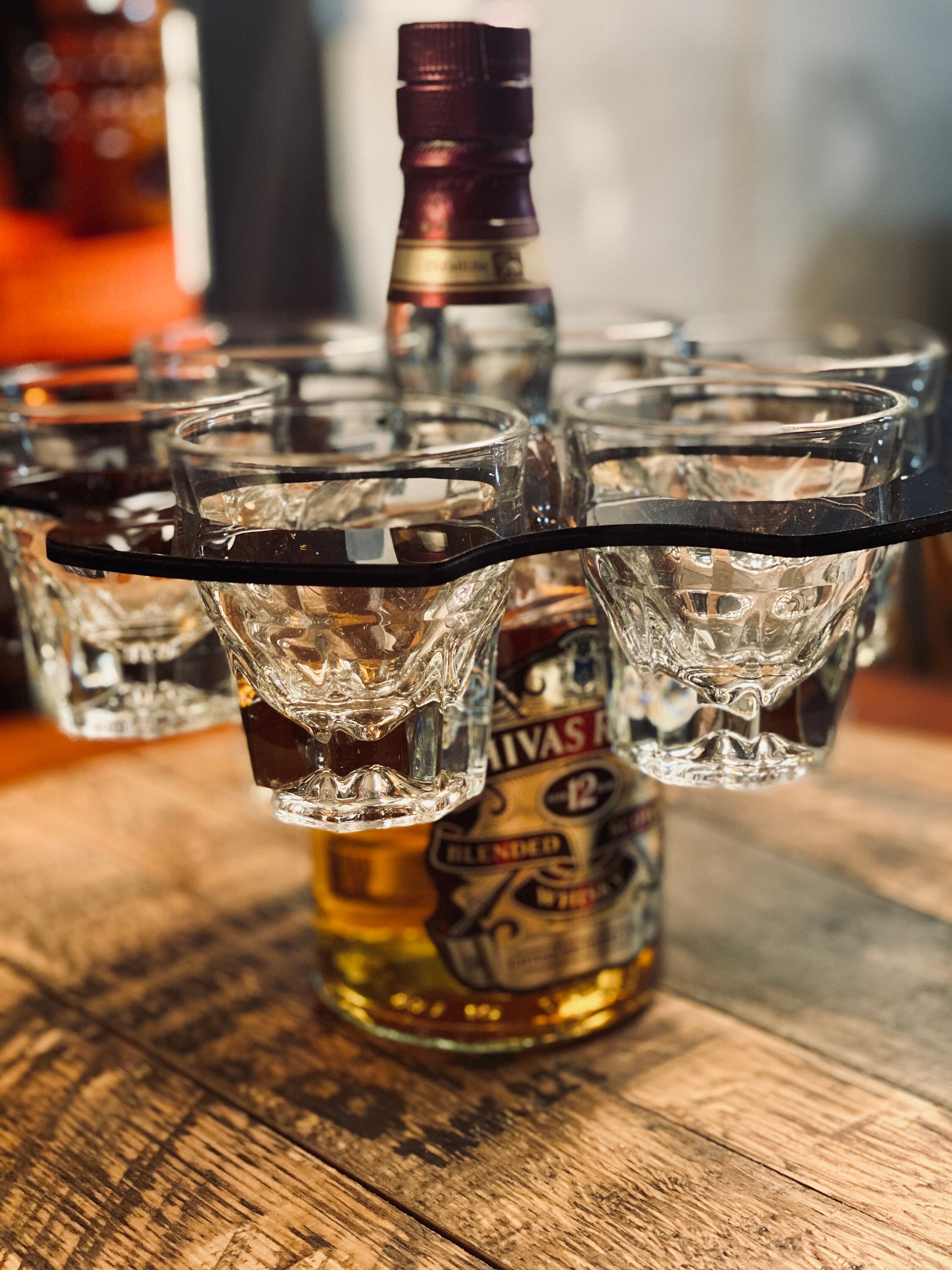 The Bottle Caddy Bourbon Glasses Whiskey Gift Home Bar Etsy