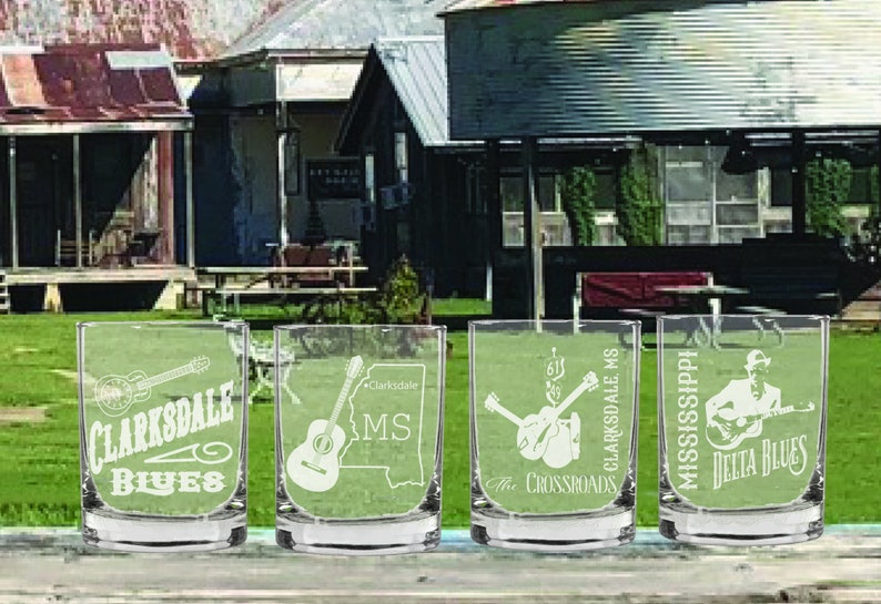 Delta Blues Whiskey Glasses Music Whiskey Glasses Etched Etsy