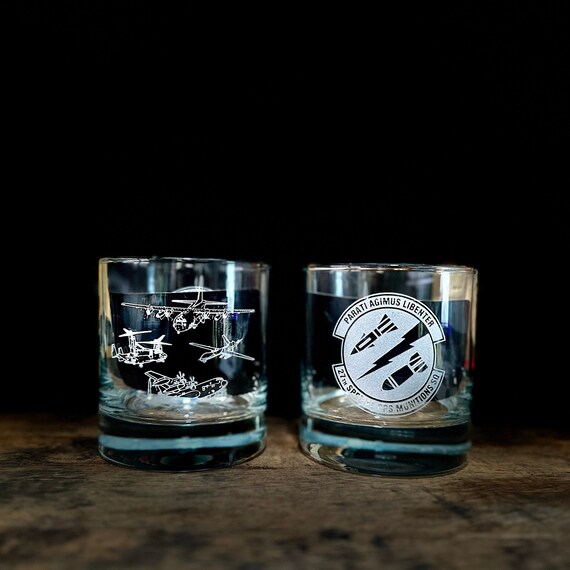 Personalized UAV Whiskey Glass Set – Drone Pilot Gift, Aviation Design