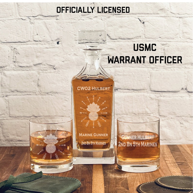 Marine Gunner Retirement Gift | Personalized USMC CWO Whiskey Decanter ...