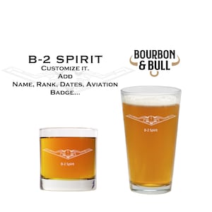 B2 Spirit - Aviation Whiskey Glass Gift Set, Navy Themed Glasses, US Navy Gift, Navy Deck Boss Gift, Navy Promotion Gift, Beer Glass