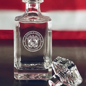 LDO Whiskey Decanter Only, Military Gift, Military Retirement Gift, Mustang, Gift for Limited Duty Officer, Warrant Officer, Chief, Boss