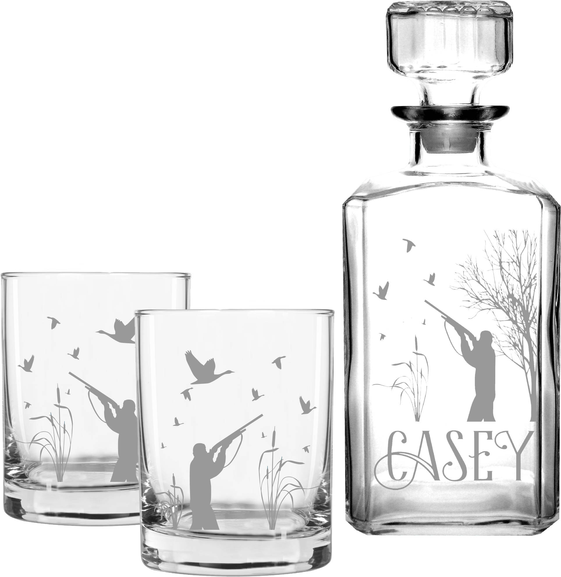 Personalized Whiskey Glasses & Decanter Gift for Hunter Etsy
