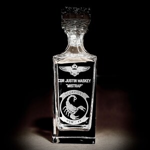 Navy HSM-49 Scorpions Whiskey Decanter Set, USN Squadron Gift, Military Gift, Navy Pilot Gift, Gift, Air Crew Gift, HELMARSTRIKERON