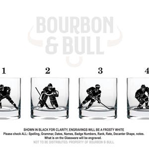Vasos de whisky de hockey grabados - Juego de regalo personalizado de 4 imagen 3