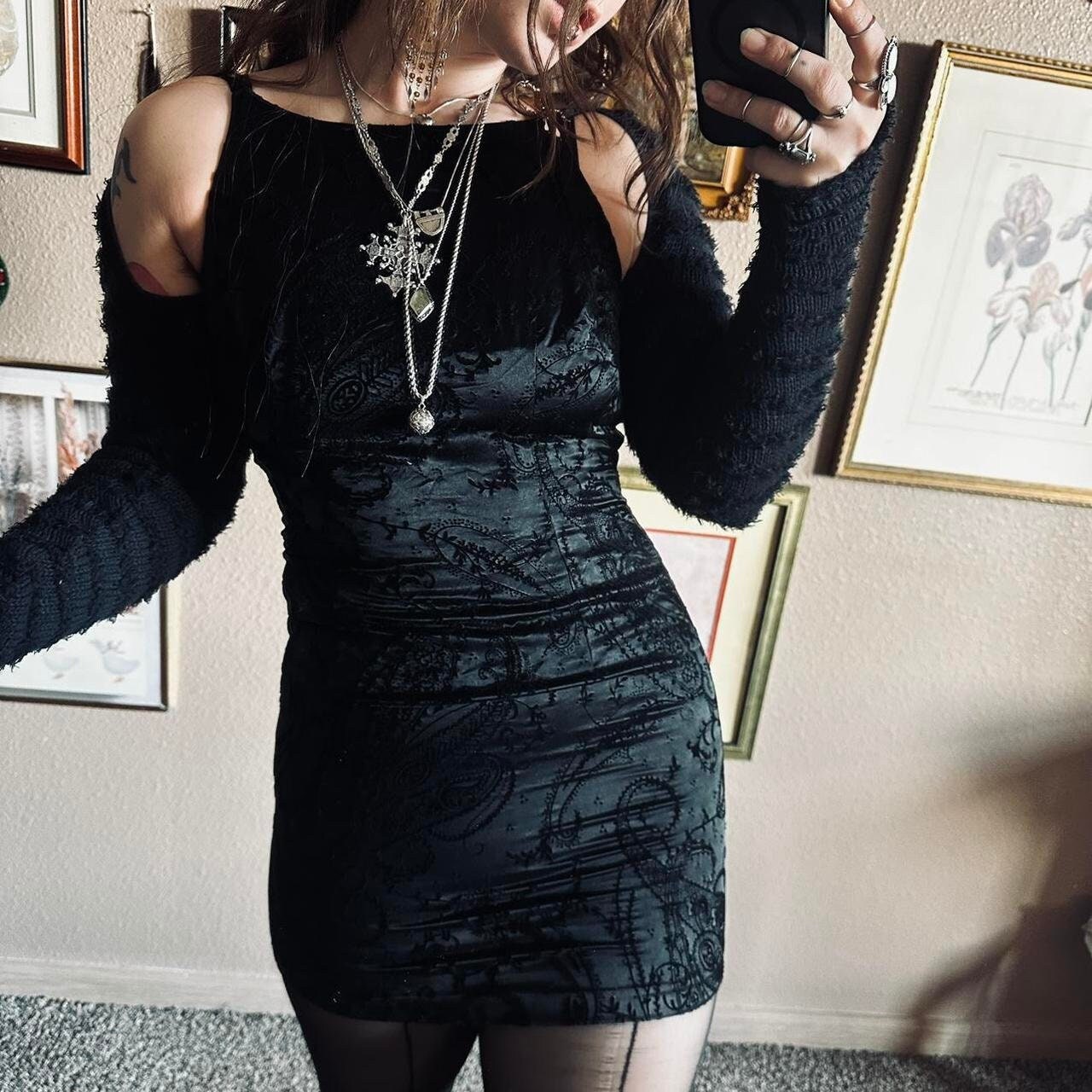 long tight black dress