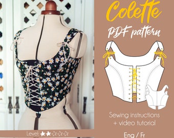 DIGITAL sewing stays pattern - Cottagecore, renaissance boned corset- size XXS to XXXXL