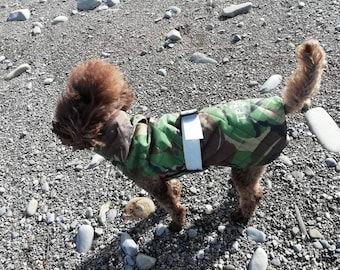 Dogs waterproof quilted camouflage  outdoor walking jacket