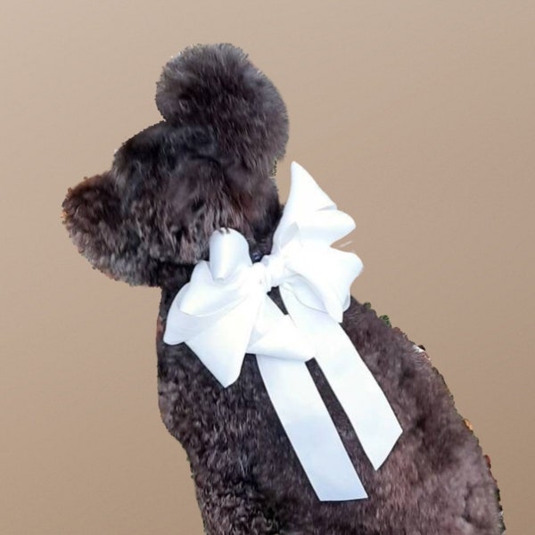 Hund Große Hochzeitsschleife. Hund ausgefallene Braut Halsschleife. Hund besondere Anlass Schleife für Halsband. Hunde Ringträger Outfit. (Spezialanfertigung)