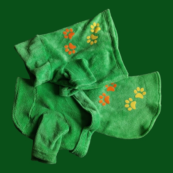 Dog POP Colour Design Soft Fleece Dressing Gown. Matching Pyjamas