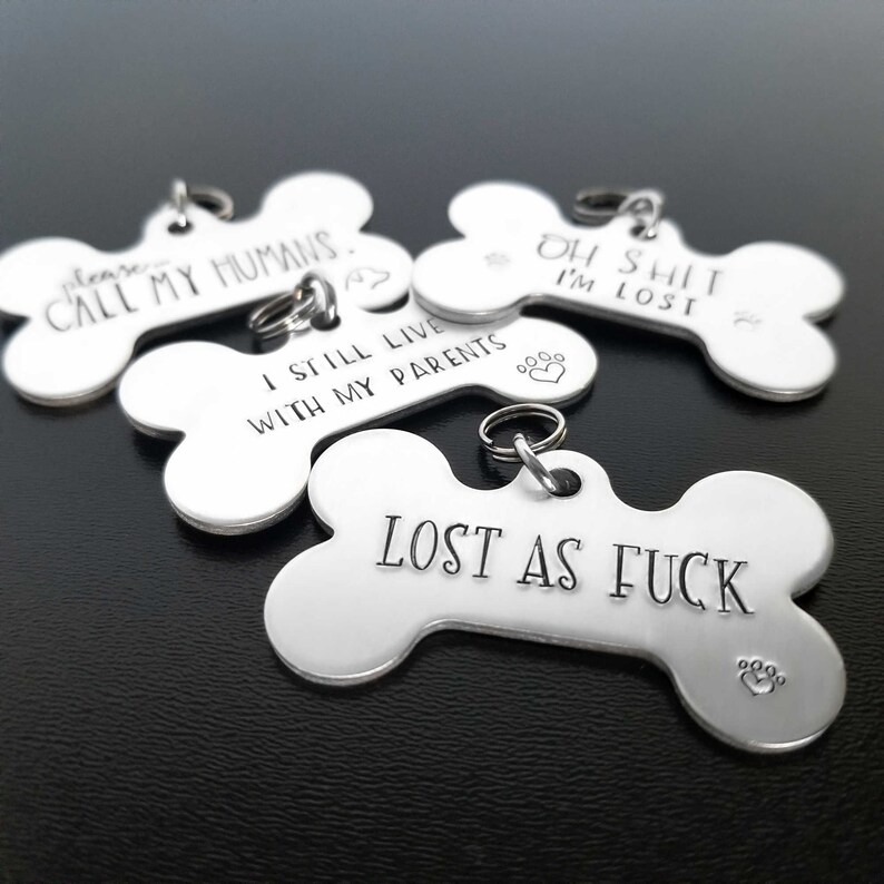 Dog Tag Funny Personalized Non Engraved Custom Bone Dog Etsy