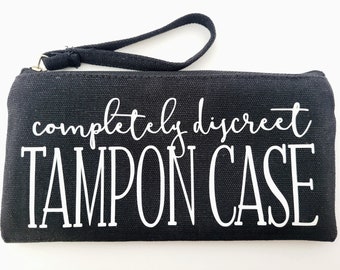 Tampon Case Holder Bag, Feminine Products Pouch, Canvas Toiletry for Her, Funny Make Up Case, Accessories Cosmetic
