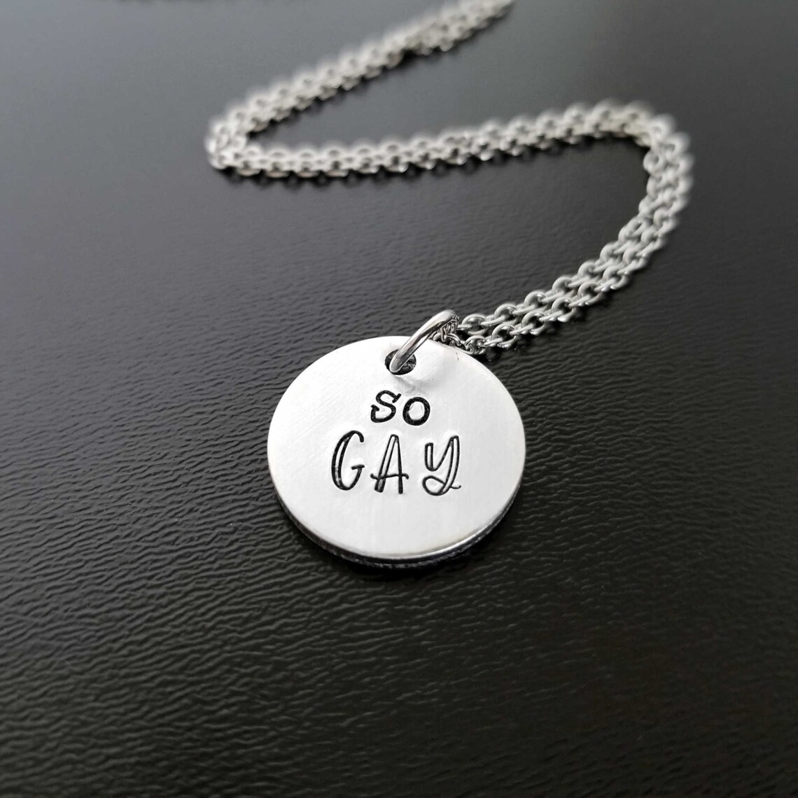 So Gay Necklace LGBTQ Queer Gay Pride Trans Bi Lesbian Etsy