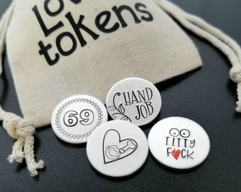 Love Tokens Personalized, Custom Love Coin, Naughty Coupon, Sex Game, Adult Date Night Idea, Mature Pocket Pebble, Husband Gift  3