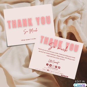 Business Thank You Card Editable, Modern Printable Thanks For Your Purchase Card, Customer Order template Canva, Thank you Customer Card