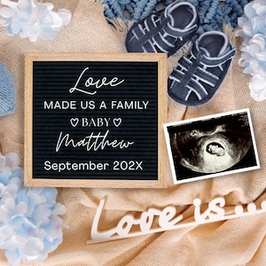Blue Floral Pregnancy Announcement: Social Media Reveal (Digital Download Canva Template