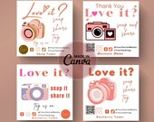 Snap & Share Card Template Bundle: Social Media Packaging Insert (Canva Editable)