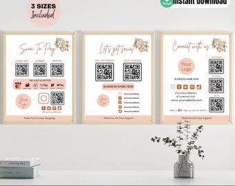 Bearbeitbares Scan To Pay-Zeichenpaket: Zahlungsvorlage für kleine Unternehmen (Digitaler Download)