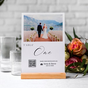 Photo Wedding Table Number Template: Minimalist DIY Design (Digital Download)