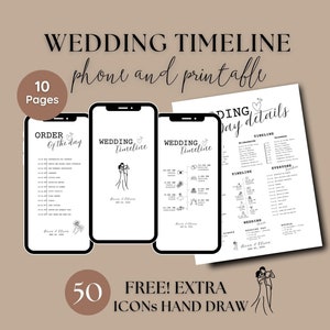 Mobile Wedding Day Timeline Template, Editable Wedding Timeline, Reception Schedule, Wedding Weekend Timeline, Bridal Party Schedule