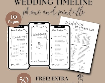 Mobile Wedding Timeline Template: Editable Digital Itinerary (Digital Download)