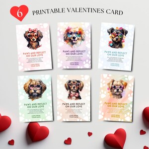 Printable Dog Valentine Cards, Cute Classroom Valentines Day Cards, Dog Pun Valentine Cards for Kids, Valentine Gift Tags, Girls Valentine