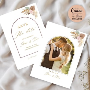 Save The Date Template with Photo | Photo Save The Date Invite | Editable Save The Date Card | Minimalist Save The Date | Instant Download