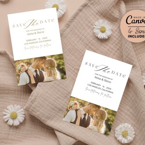 Minimalist Save the Date Template | Photo Save the Date Invite | Editable Simple Save the Date | Boho Save the Date Cards | Instant Download