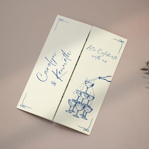 Hand Drawn Wedding Invitation Template: Gatefold, Whimsical Design (Canva Editable, Digital Download) image 2