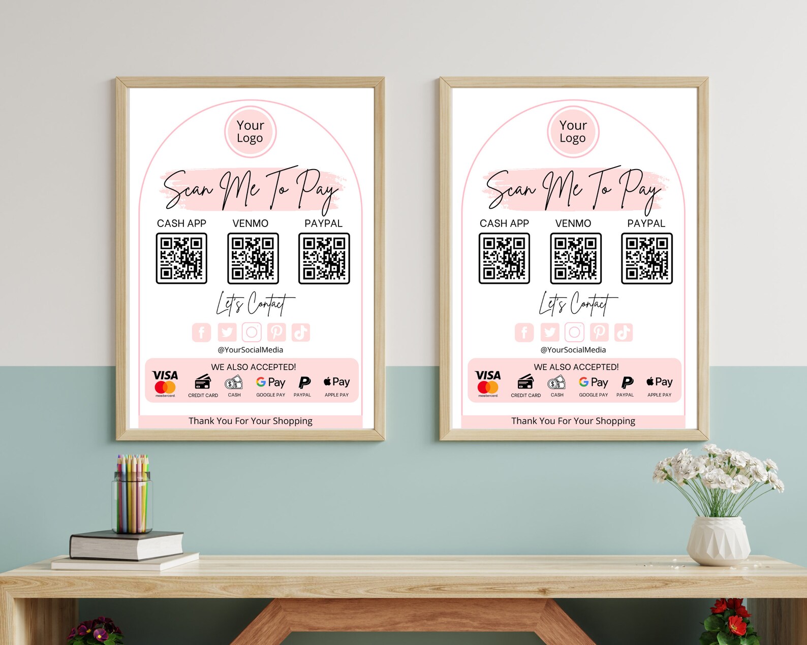 Editable QR Code Sign Printable Payment Sign Scan to Pay - Etsy