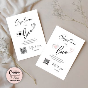Erobere die Liebe Hochzeit QR-Code Zeichen, Hochzeit Fotokarte, Teilen Sie die Liebe, Hochzeit Zeichen druckbare, sofortiger Download, Canva Vorlage, Bundle