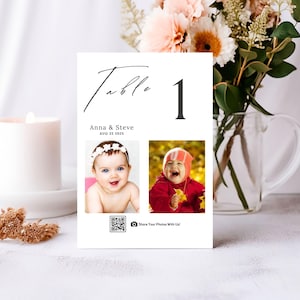 Photo Table Numbers Wedding Table Numbers Template Printable Modern Photo Table Numbers Reception Table Numbers Card Wedding Sign