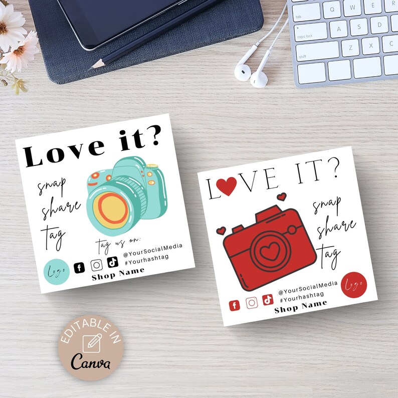 Snap & Share Card Template: Social Media Insert (canva Editable ...