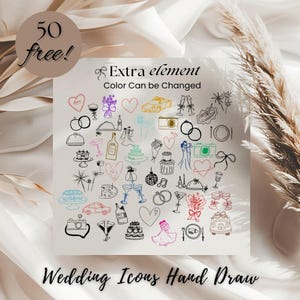 Hand Drawn Wedding Invitation Template: Gatefold, Whimsical Design (Canva Editable, Digital Download) image 7