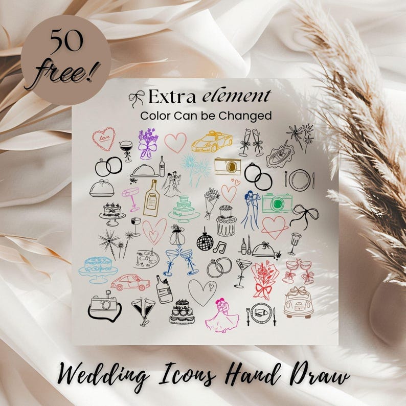 Hand Drawn Wedding Invitation Template: Gatefold, Whimsical Design (Canva Editable, Digital Download) image 7