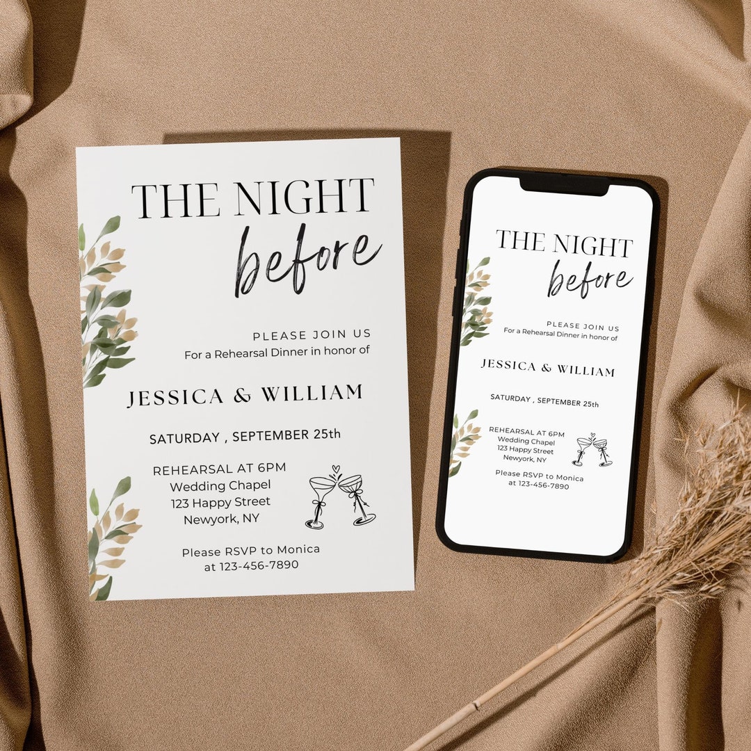 Adr Invitation Example Rehearsal Dinner Invitation for Evite, Digital Rehearsal Dinner Invite ...