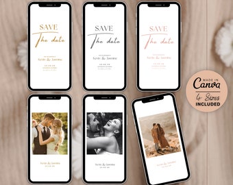 Photo Save The Date E-Invite Template: Minimalist Wedding (Digital Download)