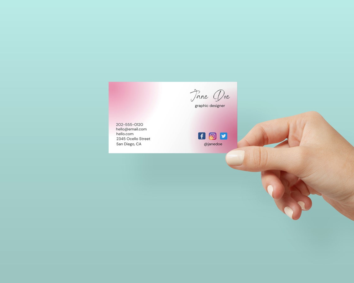 Business Card Template Instant Download Printable Business - Etsy