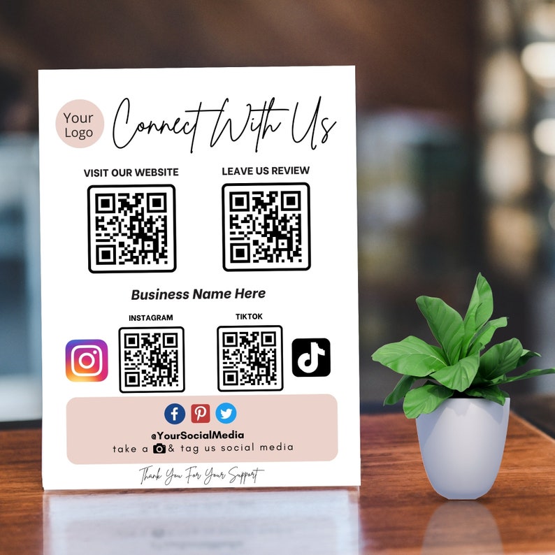 3 bundles scan to pay template, payment qr code sign, printable social media sign digital download for small business.