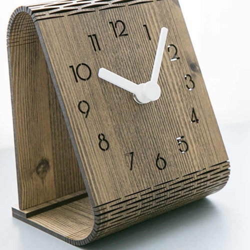 Laser Cut Table Clock Svg Pattern Desktop Clock Svg Etsy