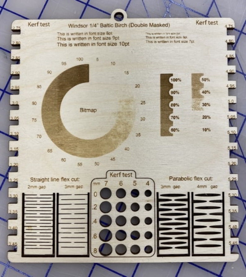 Material Thickness Test Laser Cut Svg Template Keft Etsy